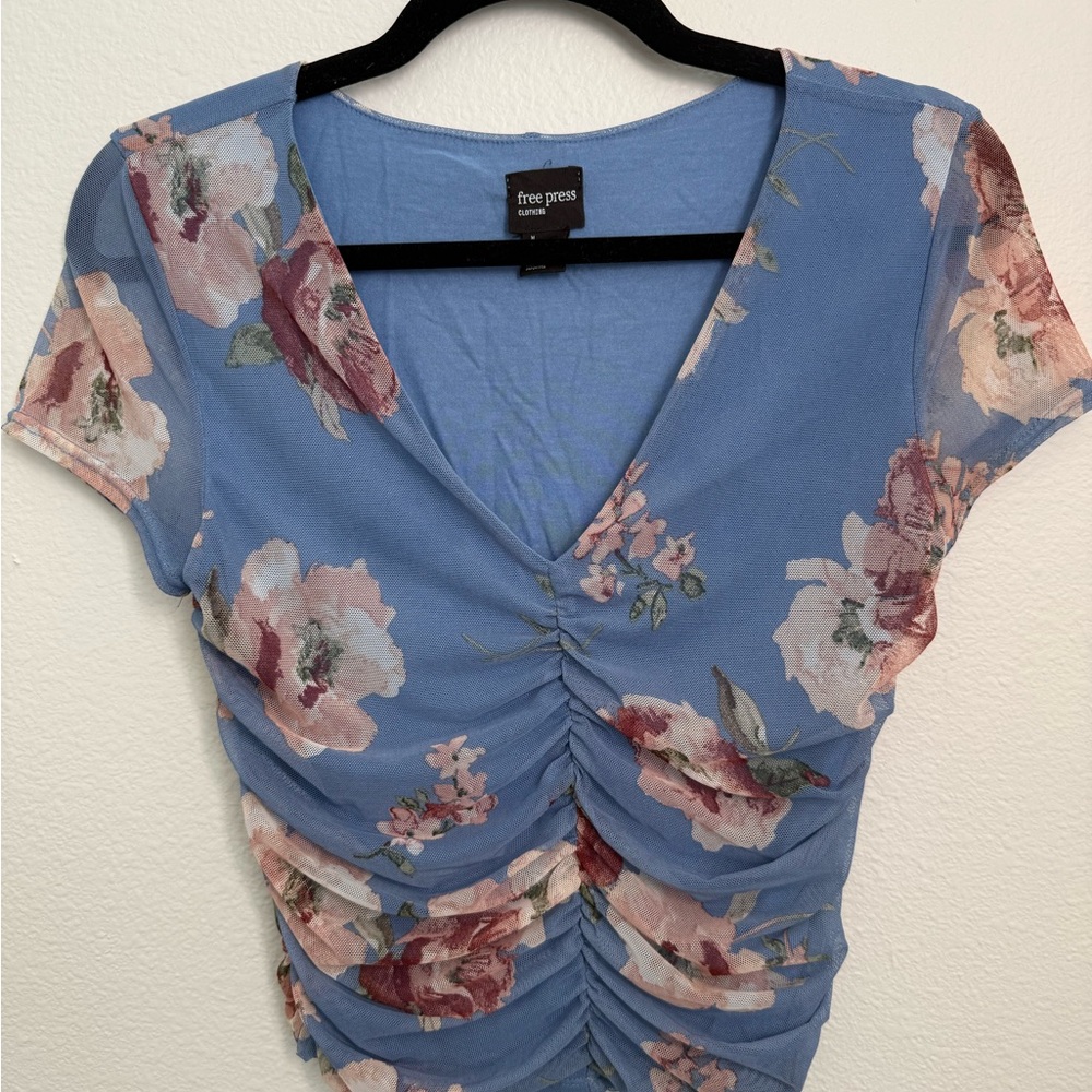 Free Press Blue Floral Women's Top